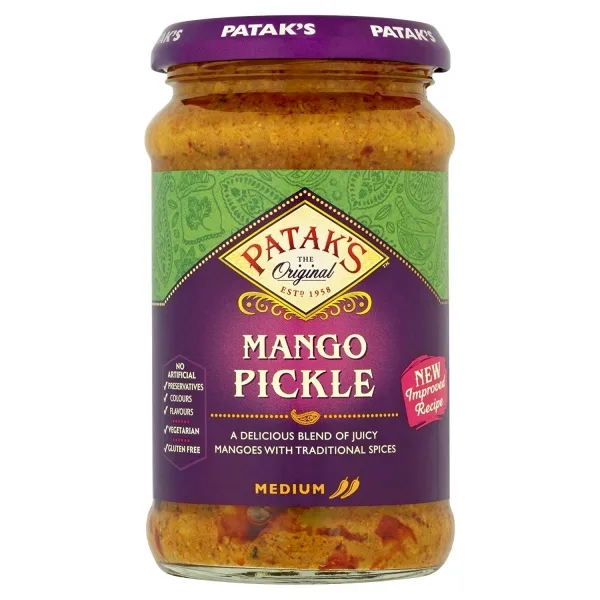 Pickles ou achars indiens à la mangue épicés 250ml de Patak&rsquo;s